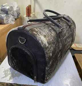 Bolsa de Viaje de Gran Capacidad, de Cuero Genuino, Ligera, Plegable, de Moda, Bolsa de Fin de Semana, de Cuero Vacuno, para Llevar Equipaje - Product Image 4