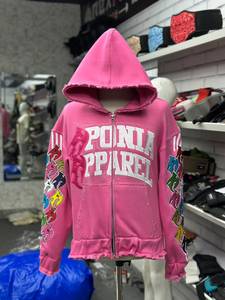 Nueva Sudadera con Capucha y Cremallera Unisex Personalizada, Estilo Urbano Oversize, Algodón Negro, Felpa Francesa, Diseño con Logotipo Frontal y Bolsillo, Ropa de Otoño - Product Image 2