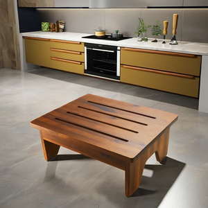 Reposapiés de madera de acacia minimalista de 6,5 pulgadas, taburete seguro completamente ensamblado para adultos, niños pequeños para dormitorio, escuela, taller, lavandería - Product Image 1