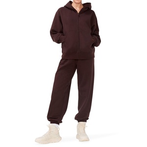 El mejor chándal de poliéster y algodón para mujer, ropa para exteriores, suave al tacto, peso pesado, cremallera completa, chándal para mujer - Product Image 1