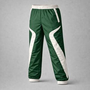 Pantalon coupe-vent sportif réversible en nylon écologique grande taille, respirant, imprimé, teint en pièce, avec logo, collection automne 2026 - Product Image 6