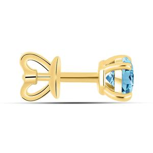 Pendientes de Oro de 14k con Aguamarina, Corte Redondo, Minimalistas, Tipo Solitario, Joyería Fina 2026, Precio de Oferta - Product Image 4