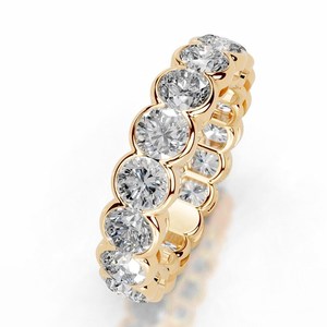 Bague de mariage en or jaune 14 carats pour femme, diamant de laboratoire certifié IGI, taille brillant rond, 2,00 carats, clarté VS1, couleur F - Product Image 2