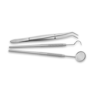 Juego de Exploración Dental de Acero Inoxidable Reutilizable de Alta Calidad, 3 Piezas: Espejo Bucal, Explorador y Pinza. El Mejor Proveedor Mayorista. - Product Image 1