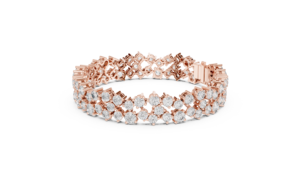 Pulsera de Diamantes Redondos de Oro de 18 Quilates, 90 Piedras, 14.45 Quilates, Pulsera de Diseño de Lujo, Joyería Elegante para Bodas y Fiestas - Product Image 2