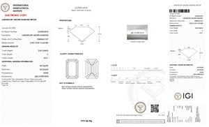 Diamante Cultivado en Laboratorio CVD de Brillo Deslumbrante, 5.00 Quilates, Corte Esmeralda, Claridad VVS1, Color E, con Certificado IGI, para Anillo de Compromiso - Product Image 2
