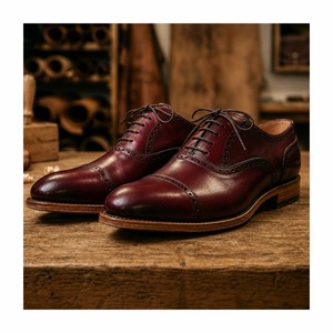 Chaussures décontractées pour hommes en cuir véritable, finition brillante, imperméables, à lacets, bout pointu, souples, pour printemps, automne, hiver, extra légères - Product Image 2