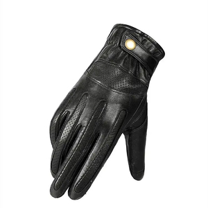 Gants d'hiver en cuir marron pour hommes, OEM ODM, gants de conduite coupe-vent à doigts complets pour moto, fournisseur en gros - Product Image 4
