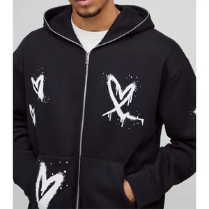 Sudadera con capucha y cremallera personalizada para hombre y mujer, cómoda, cálida, de forro polar, holgada, informal, deportiva, para la calle - Product Image 1