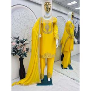 Conjunto de Traje de Fiesta de Chifón con Bordado de Lentejuelas y Diseño Elegante para Ocasiones Especiales - Product Image 4