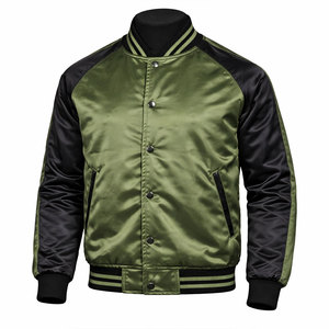 Chaqueta de satén de alta calidad para hombre con logotipo personalizado en la parte delantera, trasera y de las mangas. Proveedor mayorista de chaquetas de satén. - Product Image 1