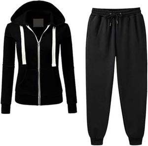 Spring Casual Women's Solid Jogging Set Sherpa Lined Hoodie Lace Trimmed Eco-Friendly Breathable Thermal Joggers Front ODM - Product Image 4