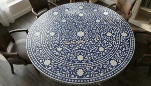 Mesa con Incrustaciones de Hueso de ILAHI, Diseño Moderno con Detalles de Ágata, Almacenamiento Portátil, Muebles para el Hogar - Product Image 4