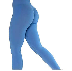 Leggings de sport pour femmes, taille mi-haute, couleur unie, séchage rapide, respirants, sans coutures, en nylon et élasthanne - Product Image 6