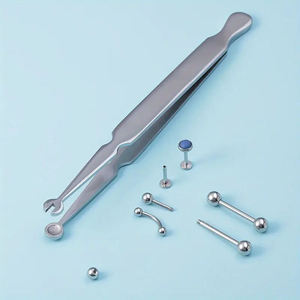 Pince à épiler de haute précision pour bijoux corporels, en acier inoxydable chirurgical, pour piercing du nez, des oreilles, du nombril - Product Image 4