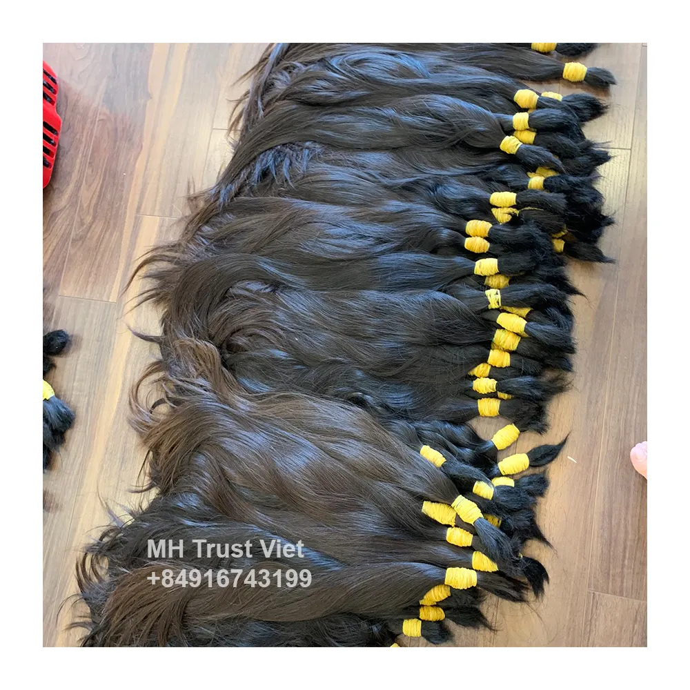 أفضل جودة شعر طبيعي-شعر MH-شعر طبيعي محاذي للبشرة الخام شعر فيتنامي مستقيم بدون أي عملية ، شعر MH