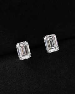 Wholesale <b>Emerald</b> Cut Lab Grown Diamond <b>Stud</b> Earrings in 10K 14K 18K Solid Gold Women's Luxury Gift Jewelry - Product Image 2