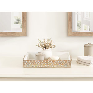 Wholesale Mango Wood Rectangular Serving Tray With Compact Woven Border Natural Finish For Home Tabletop Decor Use Display - Product Image 6