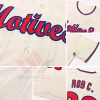 Jersey Baseball Pria Custom Sublimasi Kancing Depan Lengan Pendek Seragam Tim Nama dan Nomor Personalisasi Kaos Cepat Kering