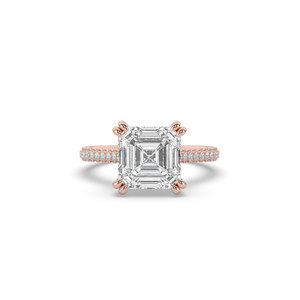 Anillo de Diamante Cultivado en Laboratorio con Corte Asscher de 4 Quilates, Certificado por IGI, Plata 925, Estilo Único de Lujo para Mujer, Corte Brillante Ligero, para Boda - Product Image 5