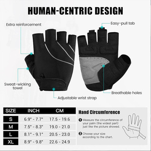 Premium Best Selling Half Finger Cycling Gloves Padded <b>Road</b> Mountain Bike Racing Breathable Spandex Gym Reflective Outdoor - Product Image 3