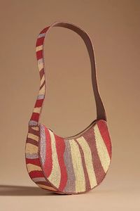 Sac bandoulière pliable perlé à motif géométrique, style bohème, pour femme, avec fermeture à rabat et sangle unique, idéal pour un usage quotidien - Product Image 4