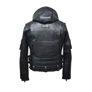Casual Jacket Windproof Winter Men Pu <b>Leather</b> Jacket Fashion Motorcycle-Protective <b>Black</b> Jackets With Hoodie - Product Image 3