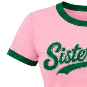 AKA Sisterhood Pink Ladies T Shirt Short Sleeve Crew Neck Graphic Letter Print Casual Fashion Sorority Inspired Women Tee - Product Image 4