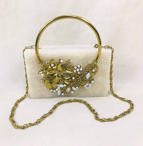 FWE-Bolso de mano de resina con diseño personalizado, bolso de noche elegante con diamantes de imitación para mujer, bolso de mano para eventos y fiestas - Product Image 1