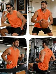 Camiseta sin Mangas Personalizable para Hombre, Venta al por Mayor, Talla Europea, Camisetas Deportivas Transpirables para Correr y Baloncesto - Product Image 5