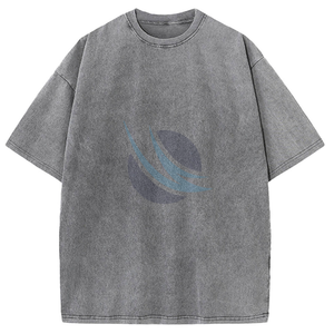 เสื้อยืดคอตตอน 100% สไตล์วินเทจ ล้างสีแบบแอซิดวอช พิมพ์ลายกราฟิก โลโก้ เสื้อยืดวินเทจ สกรีนลาย พิมพ์ลายแบบครอป ทรงโอเวอร์ไซส์ เสื้อยืดผู้ชาย - Product Image 1