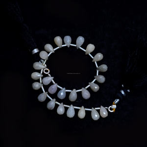 ลูกปัดอัญมณีสีขาวขนาด6นิ้ว6x5ถึง8x5มม. สำหรับทำสร้อยข้อมือเครื่องประดับ - Product Image 3