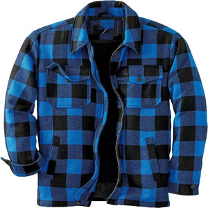 Veste en flanelle pour homme, sur mesure, à manches longues, à carreaux, doublée en polaire, manteau d'hiver avec capuche, vêtements de travail chauds pour l'extérieur - Product Image 6