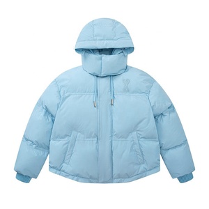 แจ็กเก็ตปลาปักเป้าแฟชั่นฤดูหนาวสำหรับผู้ชายปกตั้งสไตล์ไฮสตรีทดีไซน์แบบระเหิดสีดำบนผืนผ้าใบ - Product Image 4