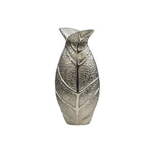 Ornate antique black brass flower vase with fine golden etched <b>floral</b> patterns and a flared rim, available at wholesale prices. - Product Image 5