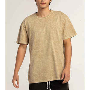 T-shirts pour hommes 100% Coton, style robuste, anti-boulochage, effet délavé à l'acide, personnalisables, grammage lourd, durables - Product Image 6