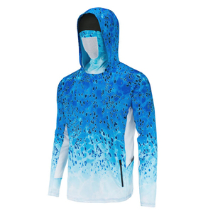 Custom Wholesale UPF 50 Men Heat-Transfer Printed Waterproof Quick Dry Polyester <b>UV</b> <b>Protection</b> Long Sleeve Performance Front - Product Image 4