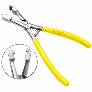 Pinzas para Extensiones de Cabello de 4mm, Herramienta de Acero Inoxidable para Aplicar Cápsulas de Queratina con Mangos Amarillos para Uso Profesional en Salón - Product Image 1