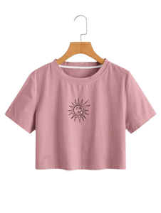 Women's Short Shoulder Crop Regular Fit <b>Half</b> Sleeve <b>Shirt</b> Washed Breathable Quick Dry Casual Party Clubwear Date Night Vacation - Product Image 2