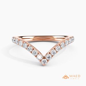 Anillo de Compromiso en Forma de V con Moissanita en Oro Rosa, Joyería Nupcial con Diamantes para Mujer, Aniversario, EE. UU. - Product Image 1