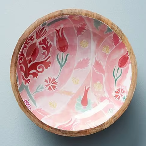 Tazón de Ensalada de Madera Esmaltada con Diseño de Niebla, Hecho a Mano, Ecológico, para Fiestas y Uso Comercial, de la India - Product Image 1