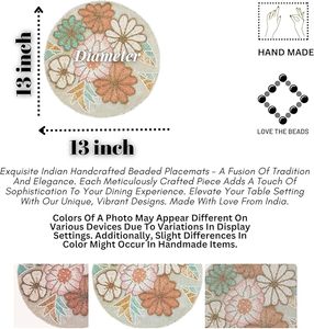 Most Trending <b>Beaded</b> <b>Placemat</b> Embroidered Floral Design Multi-color <b>Placemat</b> Protect Your Dining From Heat Damage in Low Price - Product Image 3