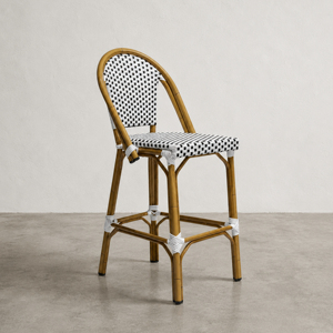 Silla de Aluminio y Ratán para Restaurante Francés, Estilo Moderno, para Exteriores, Color Café, para Jardín, Parque, Bistro, Resistente al Agua y Duradera - Product Image 1