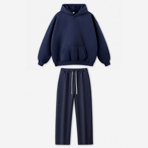 Ensemble de survêtement personnalisé de haute qualité avec logo pour homme, pantalon de jogging évasé et sweat à capuche, ensemble en coton avec pantalon de survêtement et sweat à capuche oversize - Product Image 3