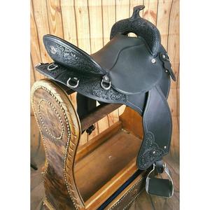 Selle d'équitation anglaise en cuir de style campagnard vintage, fabriquée en Inde - Product Image 5