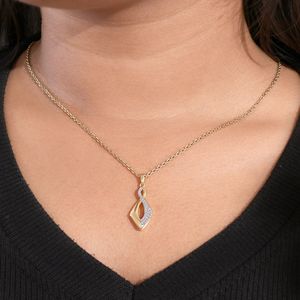 Ensemble collier et boucles d'oreilles en diamants de laboratoire, pendentif infini torsadé, bijoux en or bicolore avec diamants, cadeau de mariage pour femme - Product Image 3