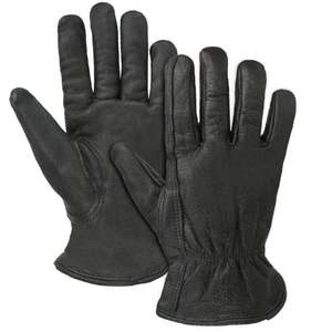 Gants de conduite pour homme en cuir de mouton véritable avec doublure en coton, doux, pour l'hiver, pour chauffeur, mécanicien, travail, sécurité, 11 oz, antidérapants - Product Image 1