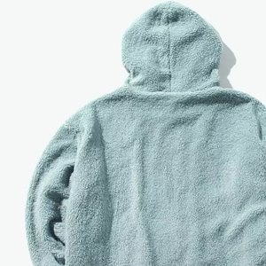 Sweat-shirt à capuche en polaire surdimensionné TIAGO SPORTS pour homme, vêtement d'hiver décontracté, pull tricoté anti-boulochage, bleu clair, sweats à capuche pour homme - Product Image 6