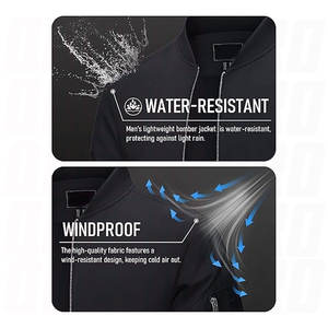 Chaqueta bomber ligera para hombre, cortavientos, informal, con cremallera, para exteriores, con cinco bolsillos funcionales, abrigo para todas las estaciones. - Product Image 4