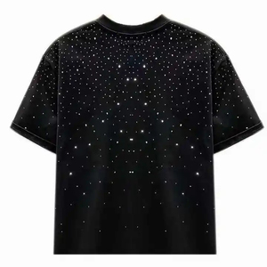 Premium Rhinestone T-Shirts for Men Custom Logo Plus Size <b>Short</b> <b>Sleeve</b> Loose Fit Quick Dry Breathable Made 100% Cotton Shirts - Product Image 5